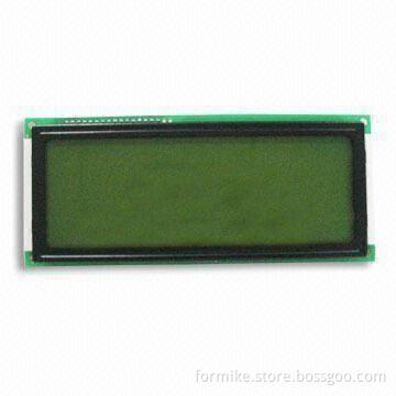 Dot Matrix LCD Display with 20 Characters x 4 Lines, 123.5 x 43mm Viewing Area, and YG LED Backlight